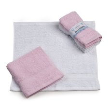 BF02-P: Pink & White 2 Pack Face Cloths